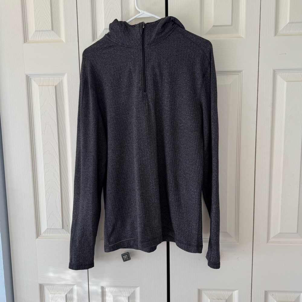 Men’s Lululemon Running Hoodie Half Zip Rulu Herringbone Reflective Gray Size L - Picture 11 of 11